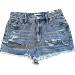 PacSun High-Rise Festival Denim Shorts Light Wash Size 27